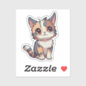 Sticker Illustration du chat de dessin (Feuille)