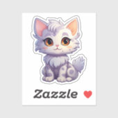 Sticker Illustration du chat de dessin (Feuille)