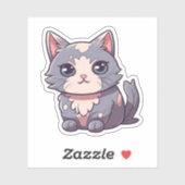 Sticker Illustration du chat de dessin (Feuille)