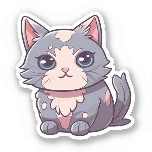 Sticker Illustration du chat de dessin (Devant)