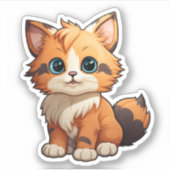 Sticker Illustration du chat de dessin (Devant)
