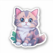 Sticker Illustration du chat de dessin (Devant)