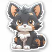 Sticker Illustration du chat de dessin (Devant)