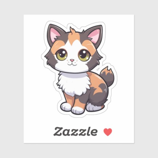Sticker Illustration du chat de dessin (Feuille)