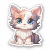 Sticker Illustration du chat de dessin (Devant)