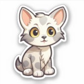 Sticker Illustration du chat de dessin (Devant)