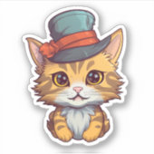 Sticker Illustration du chat de dessin (Devant)