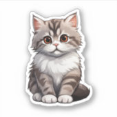 Sticker Illustration du chat de dessin (Devant)