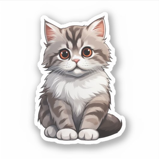 Sticker Illustration du chat de dessin (Devant)