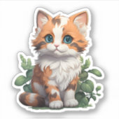 Sticker Illustration du chat de dessin (Devant)