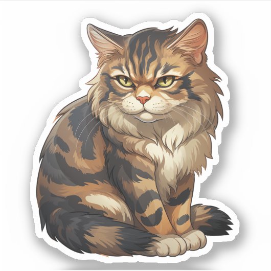 Sticker Illustration du chat de dessin (Devant)