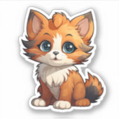 Sticker Illustration du chat de dessin (Devant)