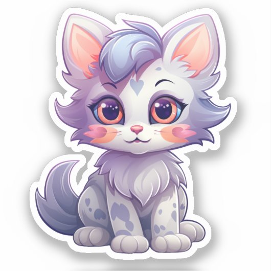 Sticker Illustration du chat de dessin (Recto)
