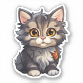 Sticker Illustration du chat de dessin (Devant)