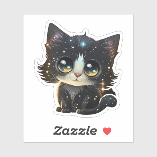 Sticker Illustration du chat de dessin (Feuille)