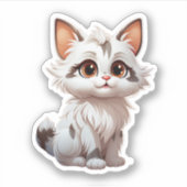 Sticker Illustration du chat de dessin (Devant)