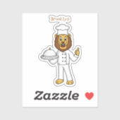 Sticker Illustration du chef mignon lion (Feuille)