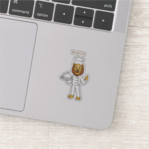 Sticker Illustration du chef mignon lion