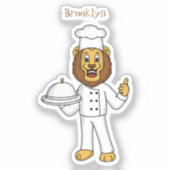 Sticker Illustration du chef mignon lion (Recto)