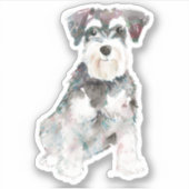 Sticker Illustration du chien de Schnauzer miniature migno (Devant)