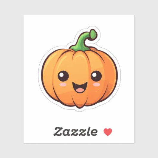 Sticker Illustration du citrouille de dessin (Feuille)