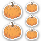 Sticker Illustration du Citrouille de dessin animé orange (Devant)