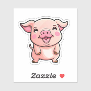 Sticker Illustration du cochon de dessin
