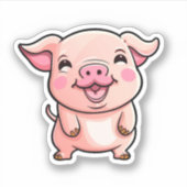 Sticker Illustration du cochon de dessin (Devant)