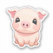 Sticker Illustration du cochon de dessin (Recto)