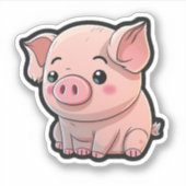 Sticker Illustration du cochon de dessin (Devant)