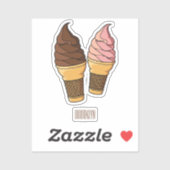 Sticker Illustration du cône de crème glacée (Feuille)