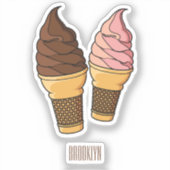 Sticker Illustration du cône de crème glacée (Recto)
