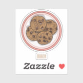 Sticker Illustration du cookie de puce à chocolat (Feuille)