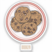 Sticker Illustration du cookie de puce à chocolat (Recto)