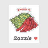Sticker Illustration du crabe mignon (Feuille)