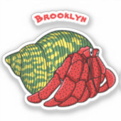 Sticker Illustration du crabe mignon (Recto)