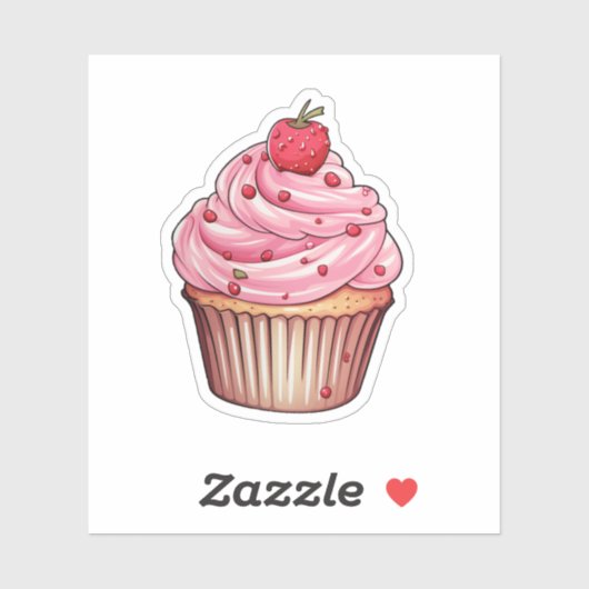 Sticker Illustration du cupcake de dessin (Feuille)