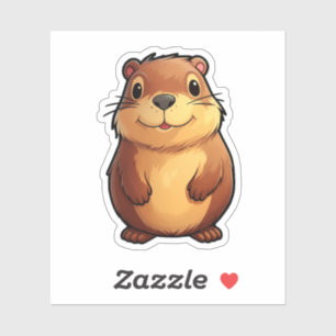 Sticker Illustration du dessin animé capybara