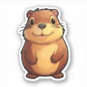 Sticker Illustration du dessin animé capybara (Devant)