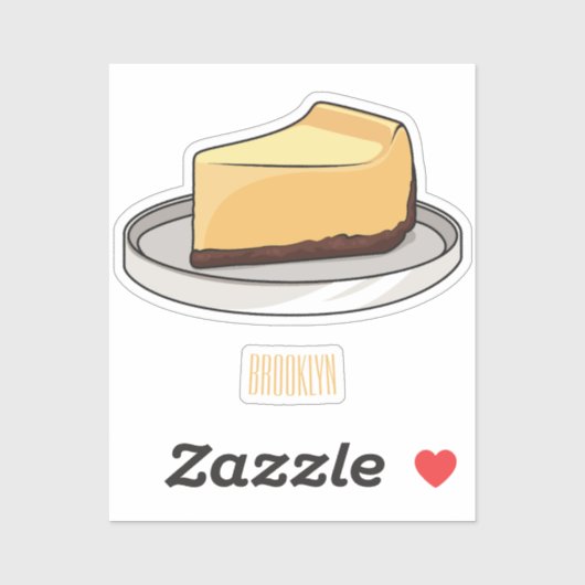 Sticker Illustration du dessin animé Cheesecake (Feuille)