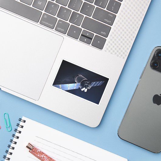 Sticker Illustration Du Dragon Xl Spacecraft. (Ordinateur portable avec iPhone)