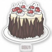 Sticker Illustration du gâteau de la Forêt-Noire (Recto)