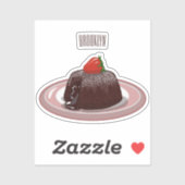 Sticker Illustration du gâteau de lave au chocolat (Feuille)