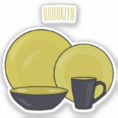 Sticker Illustration du jeu de produits de table (Recto)