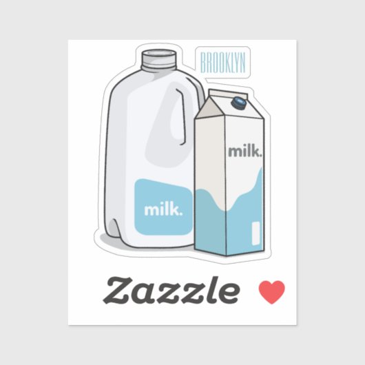Sticker Illustration du lait (Feuille)