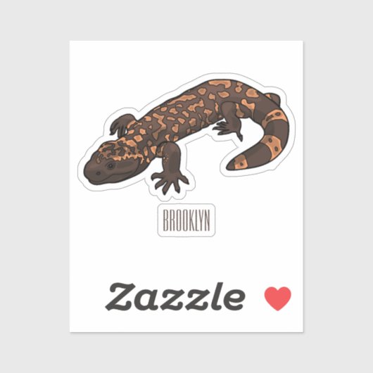 Sticker Illustration du monstre Gila (Feuille)