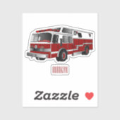 Sticker Illustration du moteur à incendie (Feuille)