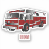 Sticker Illustration du moteur à incendie (Recto)