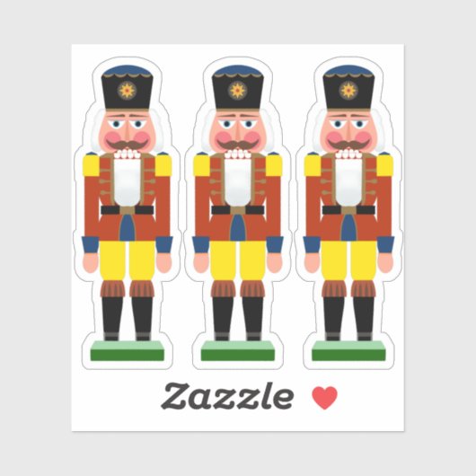 Sticker Illustration du Nutcracker allemand antique (Feuille)