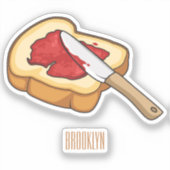Sticker Illustration du pain et de la confiture (Recto)
